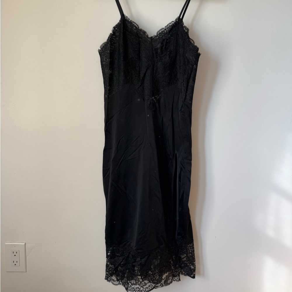 Elegant Black Lace Slip Dress